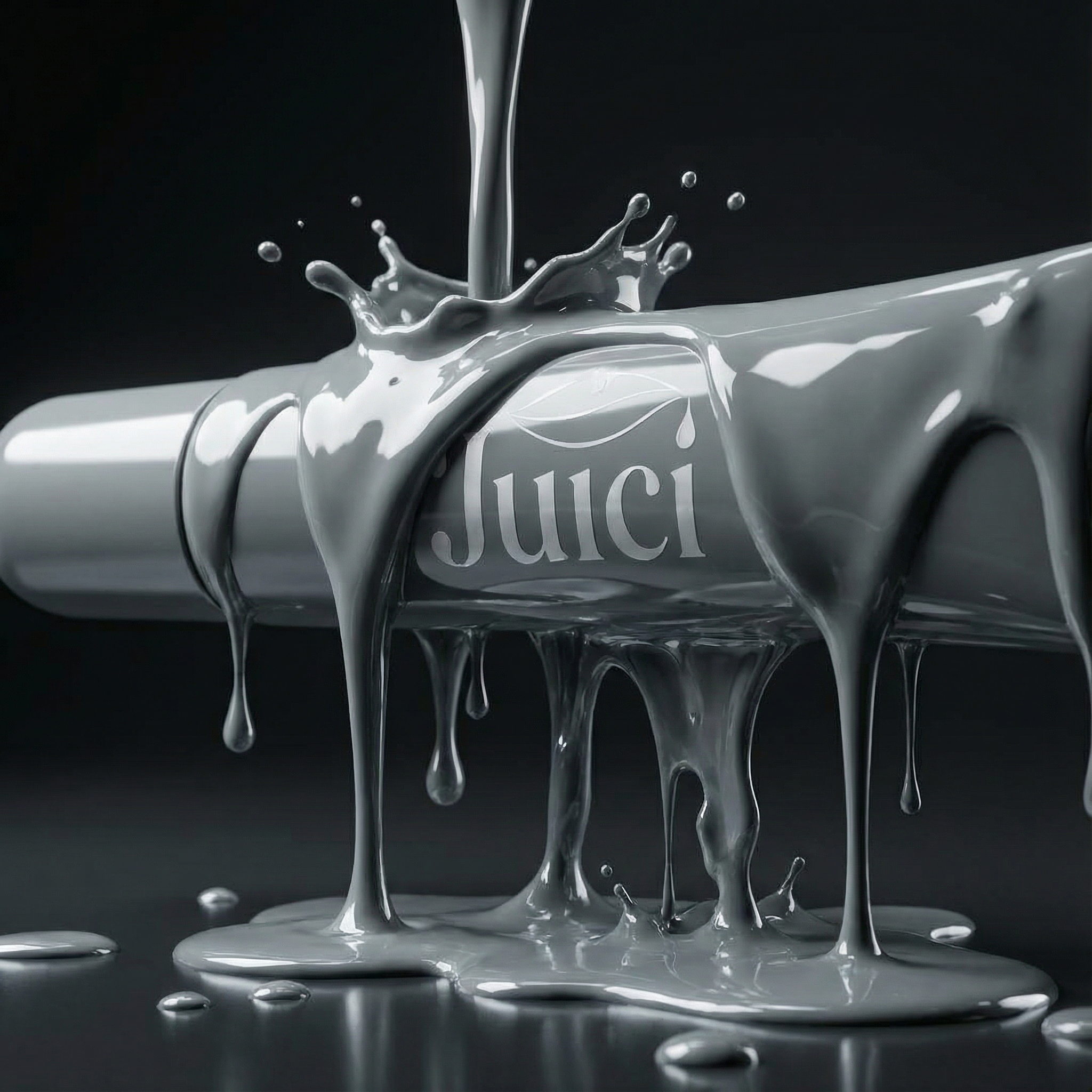 Silver clear gloss drip image